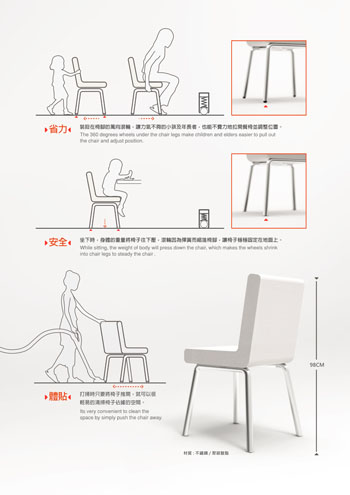 第五屆通用設計競賽 二獎 貼心餐椅